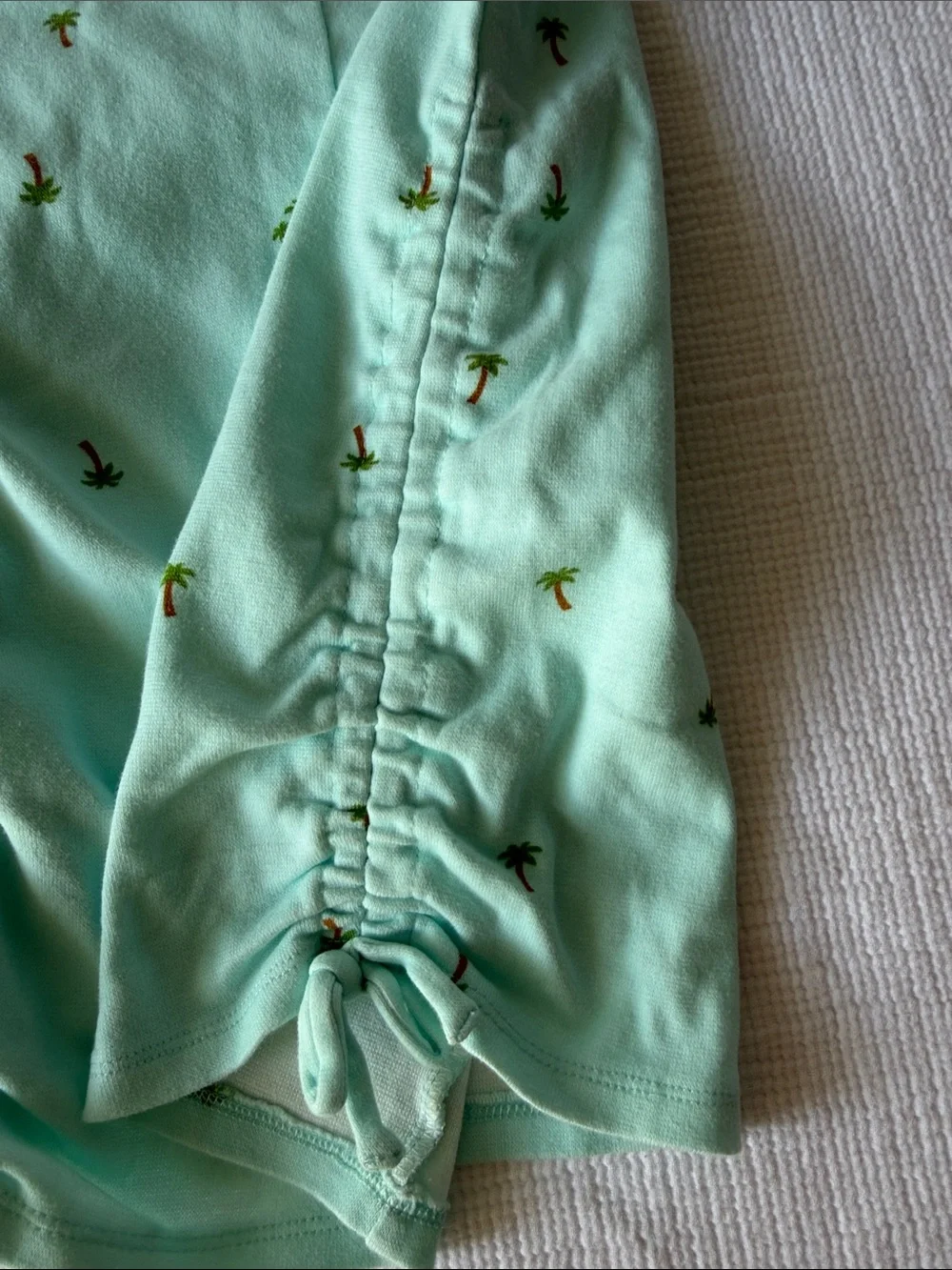 art class Mint Green/Turquoise Palm-Print Fitted Tank Dress